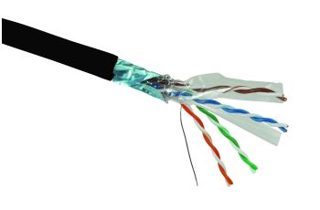 SOLARIX SXKD-6-FTP-PE venkovní kabel F/UTP, kat. 6, PE Fca, venkovní, černý, cívka 500m