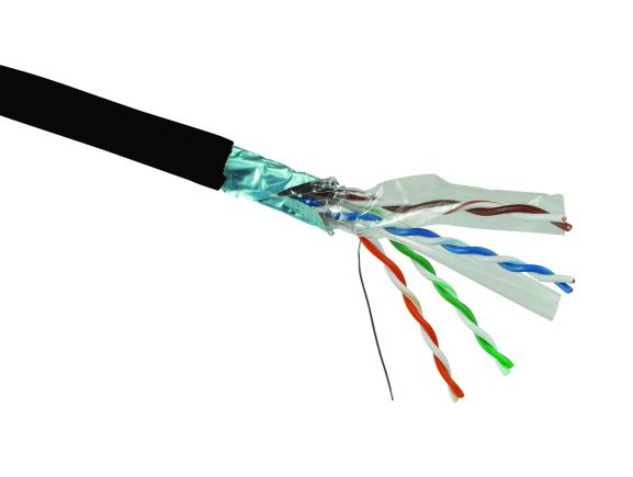 SOLARIX SXKD-6-FTP-PE venkovní kabel F/UTP, kat. 6, PE Fca, venkovní, černý, cívka 500m
