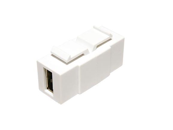 25.92.0122 keystone spojka USB A(F) - USB B(F), 2.0, bílá
