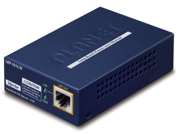LRP-101UH PoE extender, prodloužení 10/100Base-TX po UTP kabelu, dosah 500m, PoE