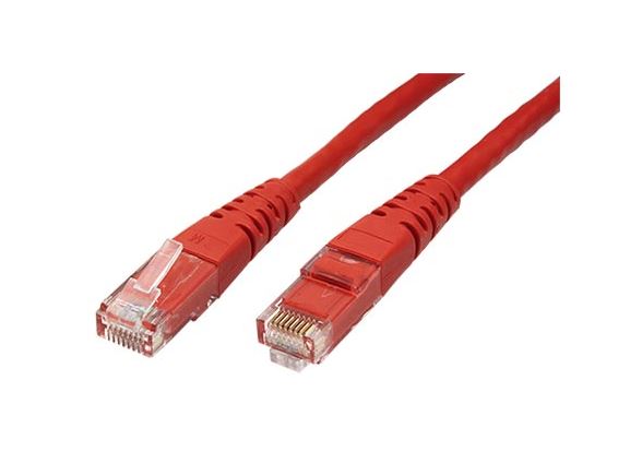 UTP6-1-RD propojovací kabel RJ45/RJ45, U/UTP, 1m, kat. 6, PVC, červený