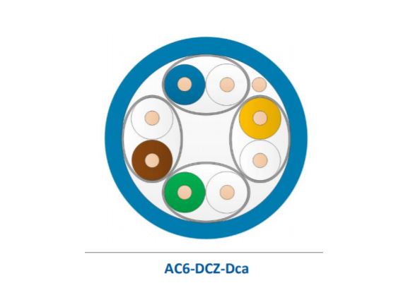 AC6-DCZ-Dca-Rlx-305BU kabel U/FTP, AWG26, kat.6A LSZH, Dca s2,d1,a1,  305m box, modrý - do 70m přenos.kanálu