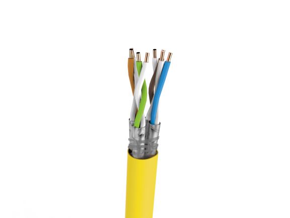 101567605.1000 kabel S/FTP, kat.7A, LSHF-FR, B2ca -s1a,d1,a1, AWG23, žlutý, bal. 1000m