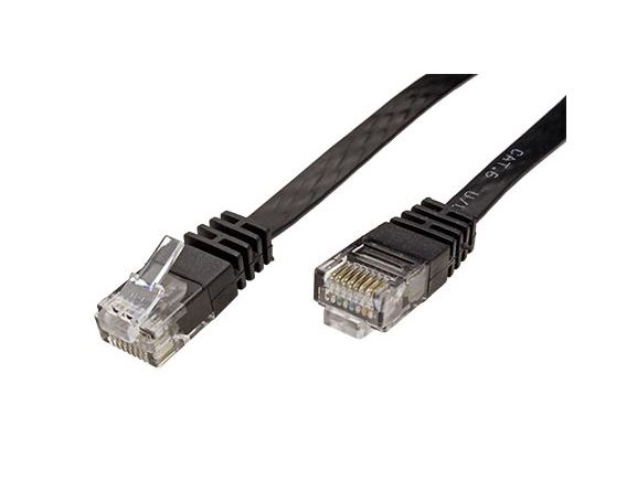 21.99.0963 plochý propojovací kabel kat. 6, RJ45/RJ45, U/UTP,  3m, černý