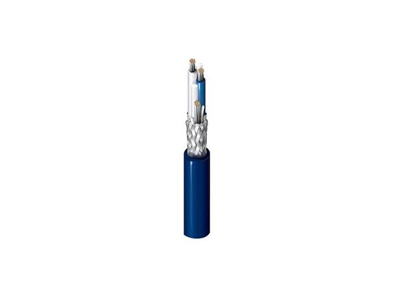 3072F.C551000 stíněný kabel, 2 vodiče, UV odolný PVC plášť, 18AWG, cívka 305m, barva modrá