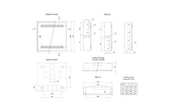 LC-18-55-15-W-W Rozvaděč SOHO LC-18 s lištami 2U, 4U a 11U, 550x550x150mm, do zdi, bílý (1)