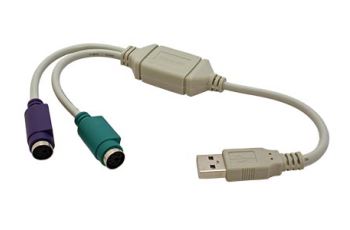 12.99.1075 adaptér USB-A(M) na 2xPS/2-mini DIN 6pin (F) pro připojení klávesnice a myši na port USB