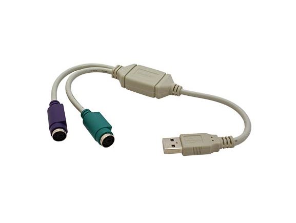 12.99.1075 adaptér USB-A(M) na 2xPS/2-mini DIN 6pin (F) pro připojení klávesnice a myši na port USB