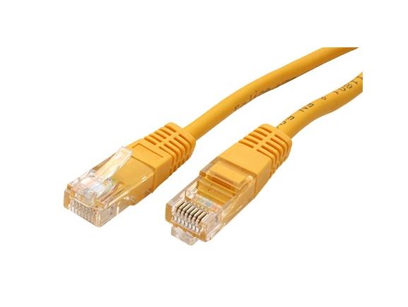 UTP-5-YL propojovací kabel RJ45/RJ45, U/UTP, 5m, kat. 5E, žlutý