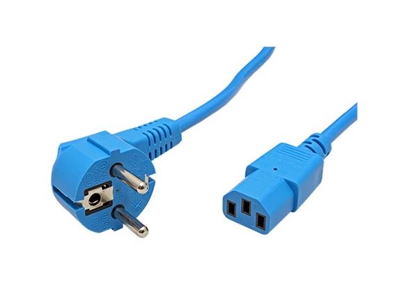 19.08.1012 kabel síťový 230V,10A, vidlice CEE 7/7(M) - IEC320 C13, 1,8m, modrý