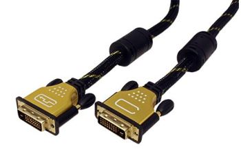 ROLINE 11.04.5514 DVI kabel, DVI-D(M) - DVI-D(M), dual link, s ferity, zlacené konektory, 5m