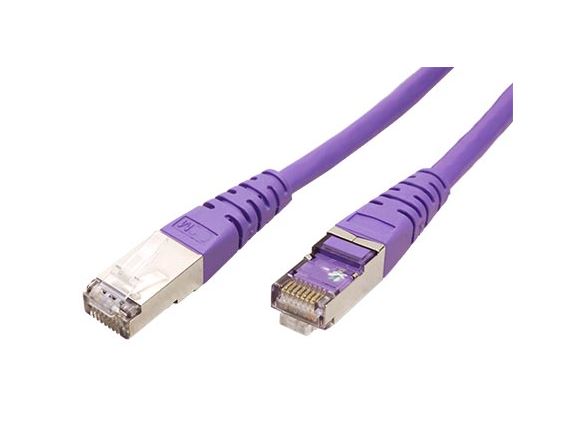 SFTP6-1-VL propojovací kabel RJ45/RJ45, S/FTP, 1m, kat. 6, fialová