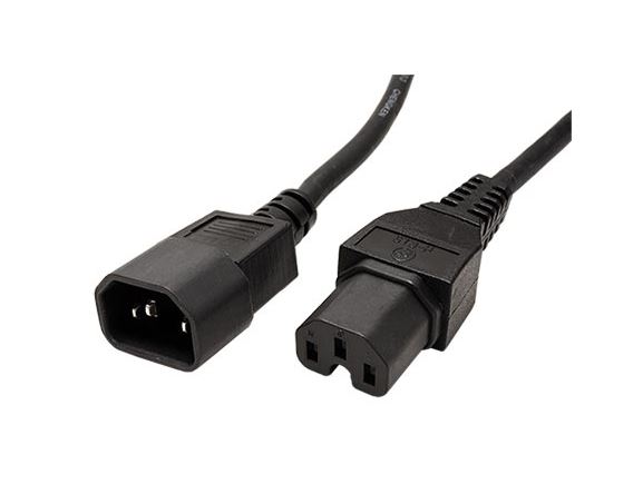 19.99.1121 kabel síťový prodlužovací, IEC320 C14 - C15, 250V/10A, 1m, černý