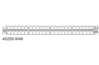 4S255-W48 Patch panel pro 48 STP nebo UTP modulů Leviton QuickPort Atlas-X1 a eXtreme, 1RU, bílý 4S255-W48 Patch panel pro 48 STP nebo UTP modulů Leviton QuickPort Atlas-X1 a eXtreme, 1RU, bílý