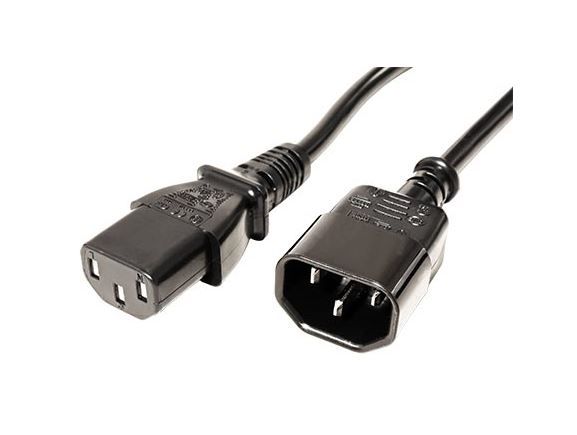 19.08.1515 Prodlužovací síťový kabel, IEC320 C14 - IEC320 C13, 1,8m, černý