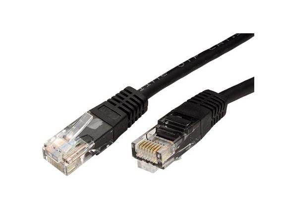 UTP-5-BL propojovací kabel RJ45/RJ45, U/UTP, 5m, kat. 5E, černý