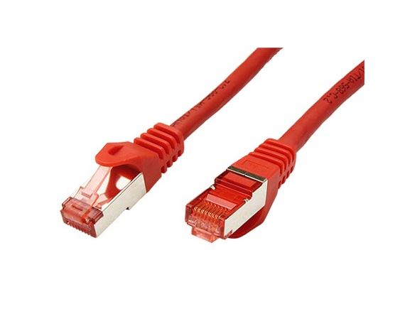 21.15.2610 Propojovací kabel RJ45/RJ45, S/FTP, 0,5m, kat. 6, Component Level, LSOH, červený