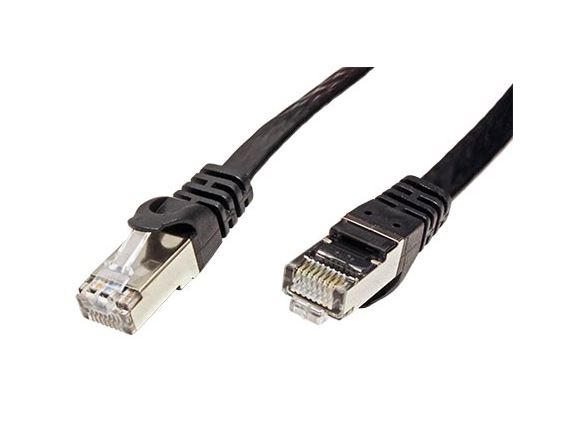 21.99.0973 plochý propojovací kabel RJ45/RJ45, FTP, kat. 6, 3m, černá