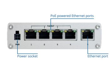 TSW100000000 Switch průmyslový TSW100 , unmanaged , 5x 10/100/1000 Ethernet porty: 4 x PoE, 1 x Uplink (1)