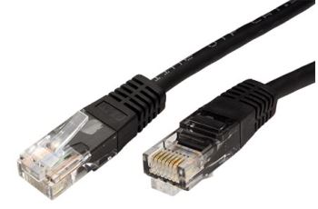 ROLINE UTP-1-BL propojovací kabel RJ45/RJ45, U/UTP, 1m, kat. 5E, černý