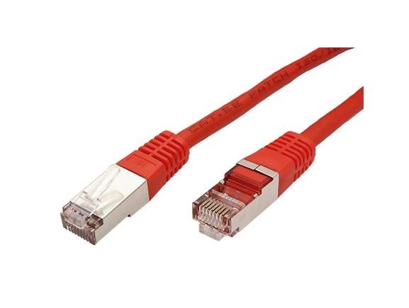 SFTP-10-RD propojovací kabel RJ45/RJ45, S/FTP, 10m, kat. 5E, červený