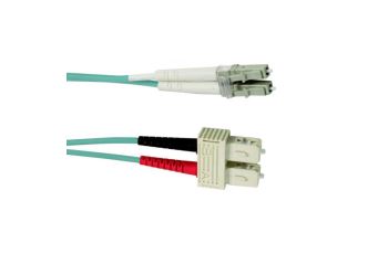 LC-SC-2-M53DL optický propojovací kabel LC-SC duplex MM 50/125um OM3, délka 2m, tyrkysový