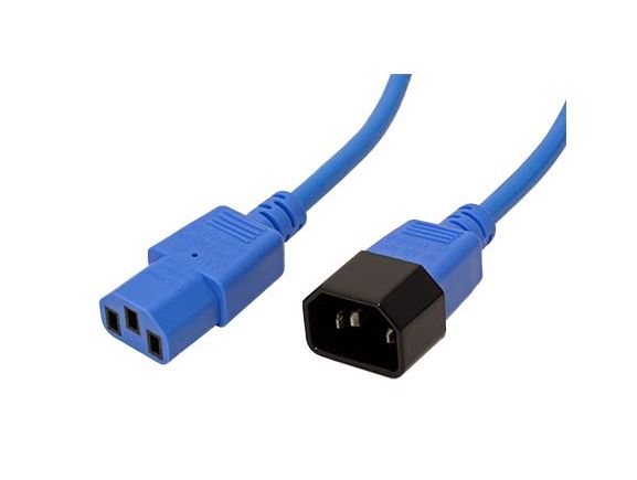 19.08.1522 Prodlužovací síťový kabel, IEC320 C14 - IEC320 C13, 1,8m, modrý