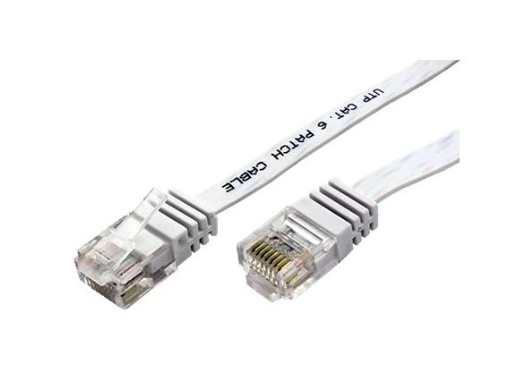 21.92.2022 plochý propojovací kabel kat. 6, RJ45/RJ45, U/UTP,  1,5m, bílý