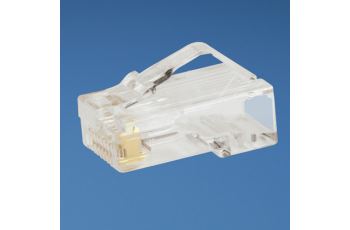 MP588-L Nestíněný konektor RJ45 8/8, kat. 5E, drát nebo licna, 50µ zlata, balení 50kusů