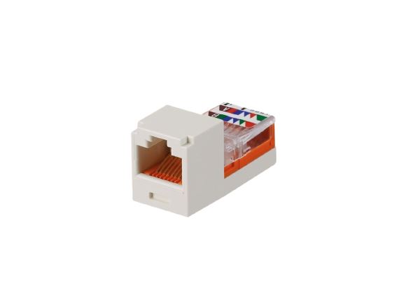 CJ588IWY Modul MINI-JACK UTP, RJ45, kat. 5E, šedobílý