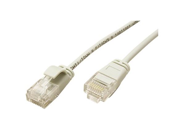 UTP6A-0,30-GY-slim propojovací kabel RJ45/RJ45, UTP, 0,30m, kat. 6A, LSOH, AWG32, šedý,  průměr 3,5mm