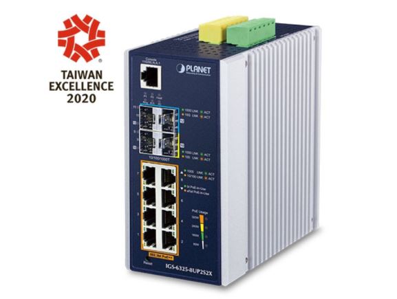 IGS-6325-8UP2S2X switch, L3,průmyslový, 8x 1Gb PoE, 2x 1Gb SFP, 802.3bt 90/360W, -40 až 75°C, dual 48-56VD