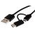 ROLINE 11.02.8328 kabel USB A(M) - microUSB B(M) + USB C(M), 1m