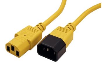 ROLINE 19.08.1521 kabel síťový prodlužovací IEC320 C14 - IEC320 C13, 1,8m, žlutý