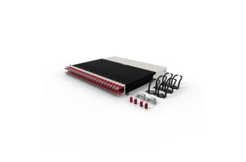 PONEX8STPRD PATCHBOX.ONE Cat.6a sestava (STP, Red, 0.8m / 8RU) (2)