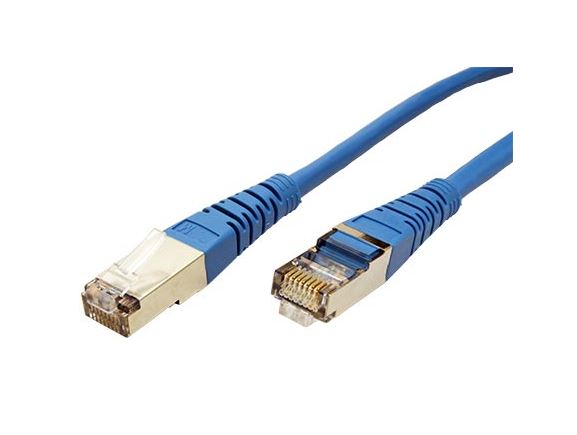 SFTP-0,5-BU propojovací kabel RJ45/RJ45, S/FTP,  0,5m, kat. 5E, modrý