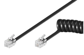 GOOBAY 11.92.9947 propojovací kabel s konektory RJ10 4/4, kroucený, černý, 7m