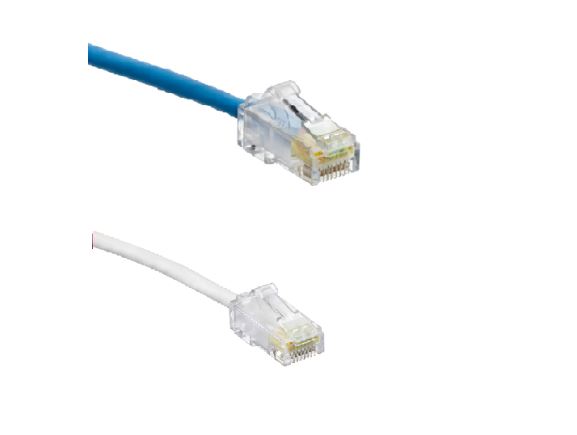 6H460-02L tenký propojovací kabel High-Flex, RJ45/RJ45, kat. 6, U/UTP, AWG28, 0,61m, modrý