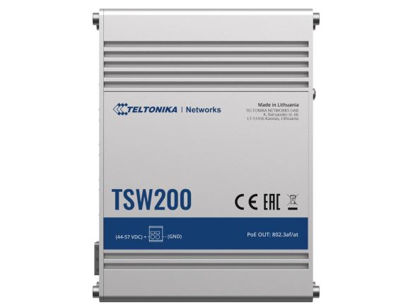TSW200000010 switch průmyslový TSW200,unmanaged, PoE , 8 x 10/100/1000 Mbps Ethernet, 2 x SFP port