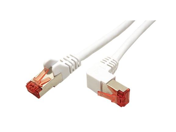 21.92.2381 propojovací kabel RJ45 - lomený RJ45, S/FTP, kat. 6, 0,5m, bílý