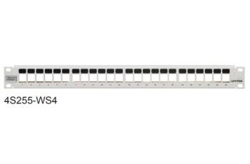 4S255-WS4 Patch panel pro 24 STP nebo UTP modulů LevitonQuickPort Atlas-X1 a eXtreme, 1RU, bílý 4S255-WS4 Patch panel pro 24 STP nebo UTP modulů LevitonQuickPort Atlas-X1 a eXtreme, 1RU, bílý