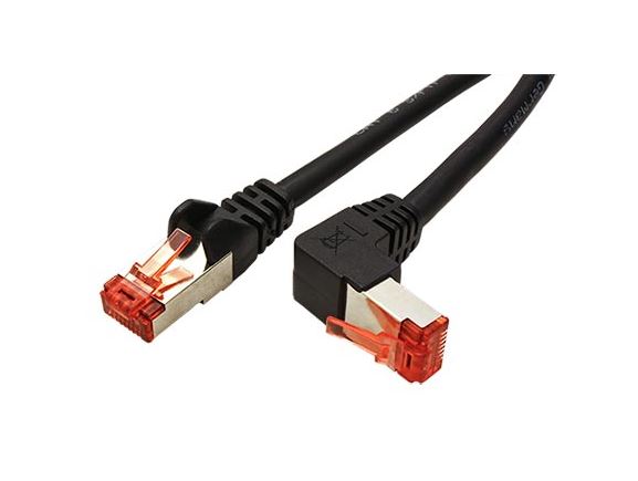 21.92.2391 propojovací kabel RJ45 - lomený RJ45, S/FTP, kat. 6, 0,5m, černý
