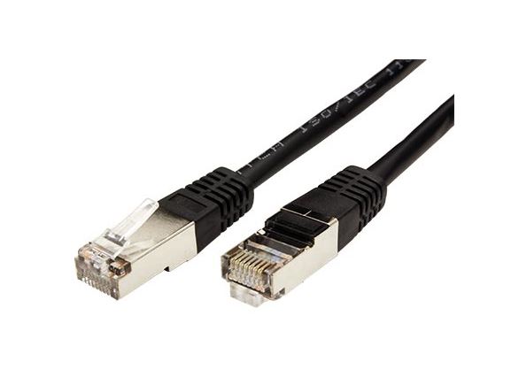 ROLINE FTP-2-BL propojovací kabel RJ45/RJ45, F/UTP,  2m, kat. 5E, černý