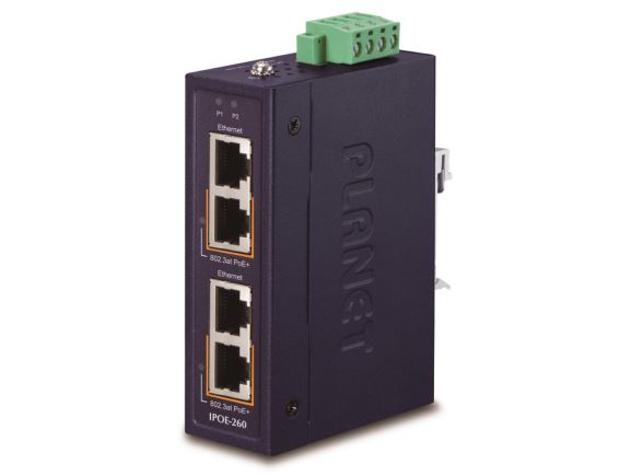 IPOE-260 Průmyslový PoE injektor, 2 porty (4×GbE), 36W