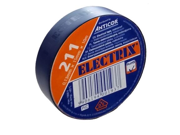 ELECTRIX 211P-08 elektroizolační páska PVC, 0,13mm x 15mm x 10m, tmavě modrá