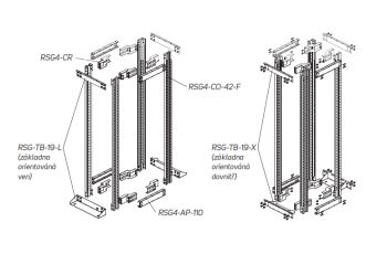RSG4-AP-110-H Stavitelný profil pro otevřený rám RSG4 hloubky 920-1100 mm