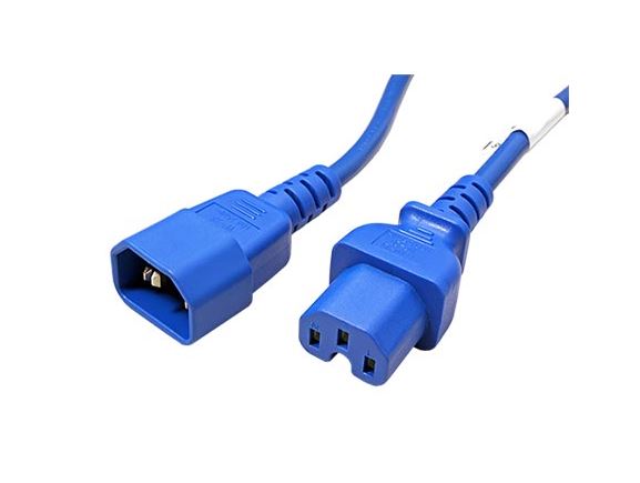 19.42.1272 kabel síťový prodlužovací, IEC320 C14 - C15, 250V/10A, 1,5m, modrý