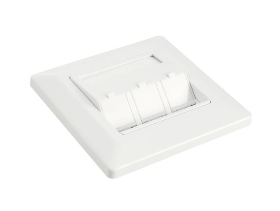 SX9-3-0-WH Neosazená zásuvka pro 3 moduly keystone včetně záslepek, bílá