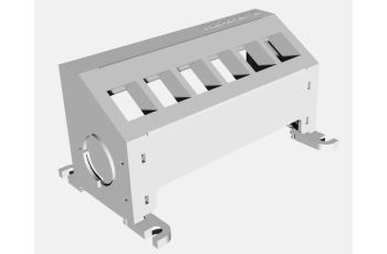 STAKOHOME-PATCH02-06 Plastový patch panel, 6 pozic keystone, na DIN lištu, neosazený