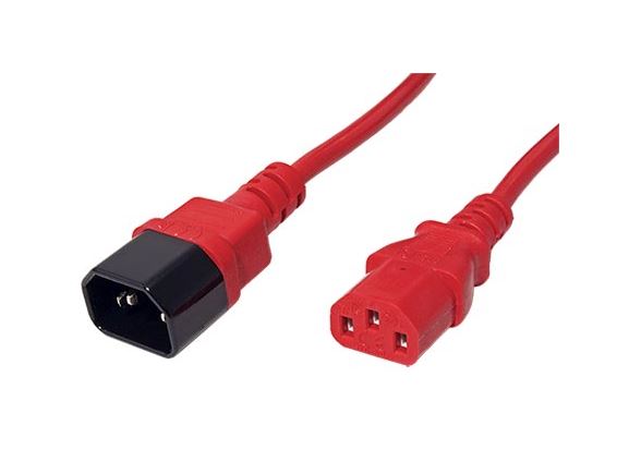 19.43.1512 kabel síťový prodlužovací IEC320 C14 - IEC320 C13, 1m, červený